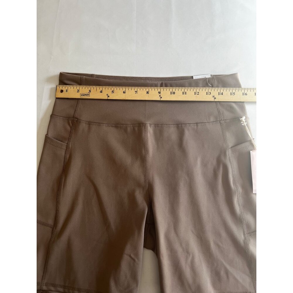 Jessica Simpson Active Womens High-Waisted Biker Shorts With Pockets XL Tan - Picture 6 of 10